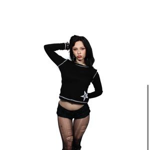 Punx N Kisses long sleeve thermal tee - black, xl